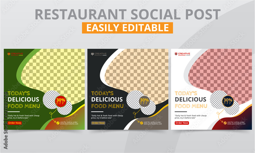 Best restaurant social media marketing campaigns Ads templates for ...