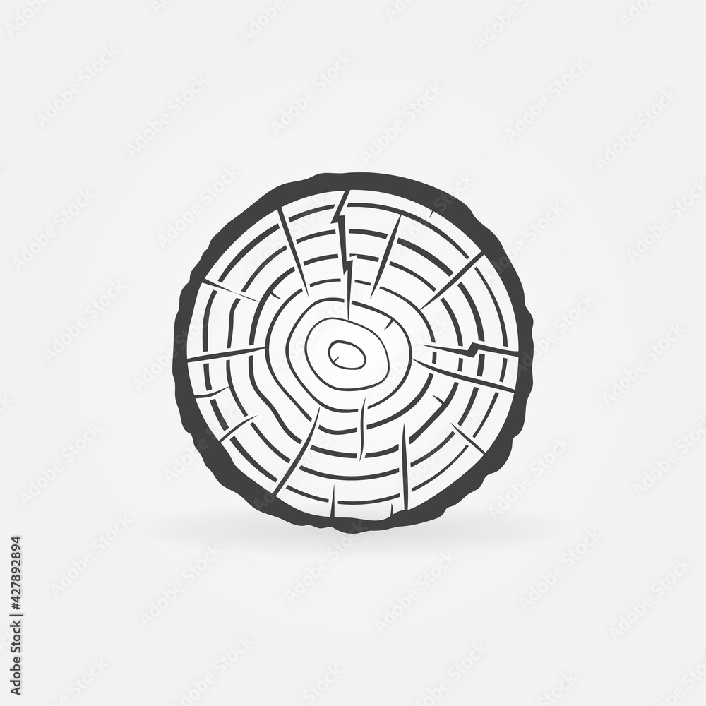 Tree Trunk Cross Section with Rings vector concept icon Tree Trunk Cross Section with Rings vector concept icon