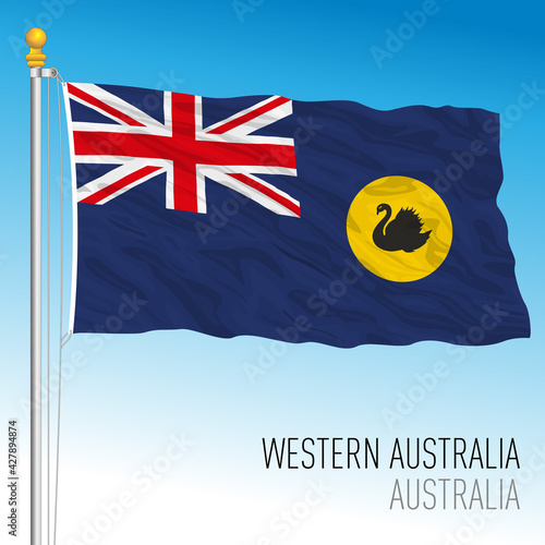 Western Australia flag, state and territory, Australia, oceanian country, vector illustration