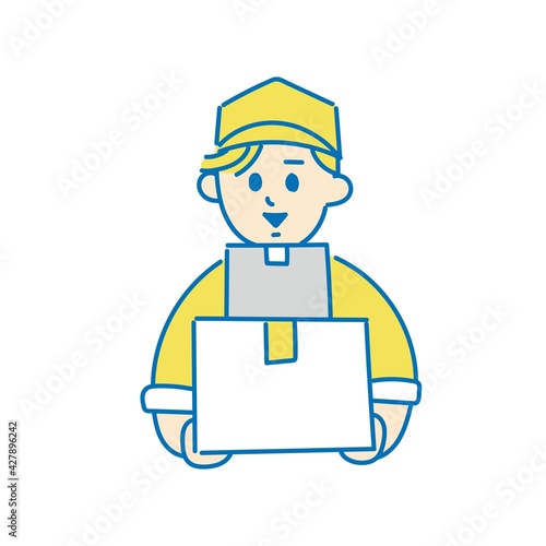 配送荷物を渡す・荷物を預かる配達員