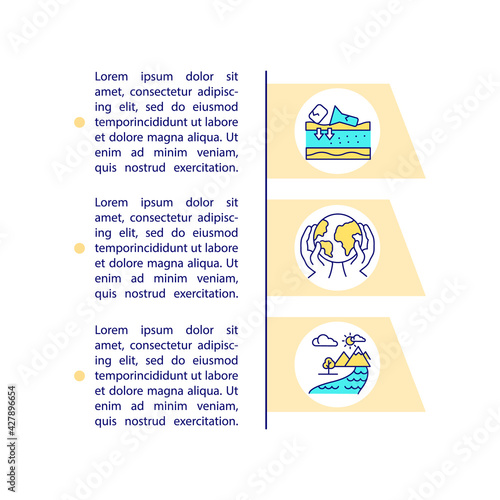 Preventing environmental pollution concept line icons with text. PPT page vector template with copy space. Brochure, magazine, newsletter design element. Nature protect linear illustrations on white