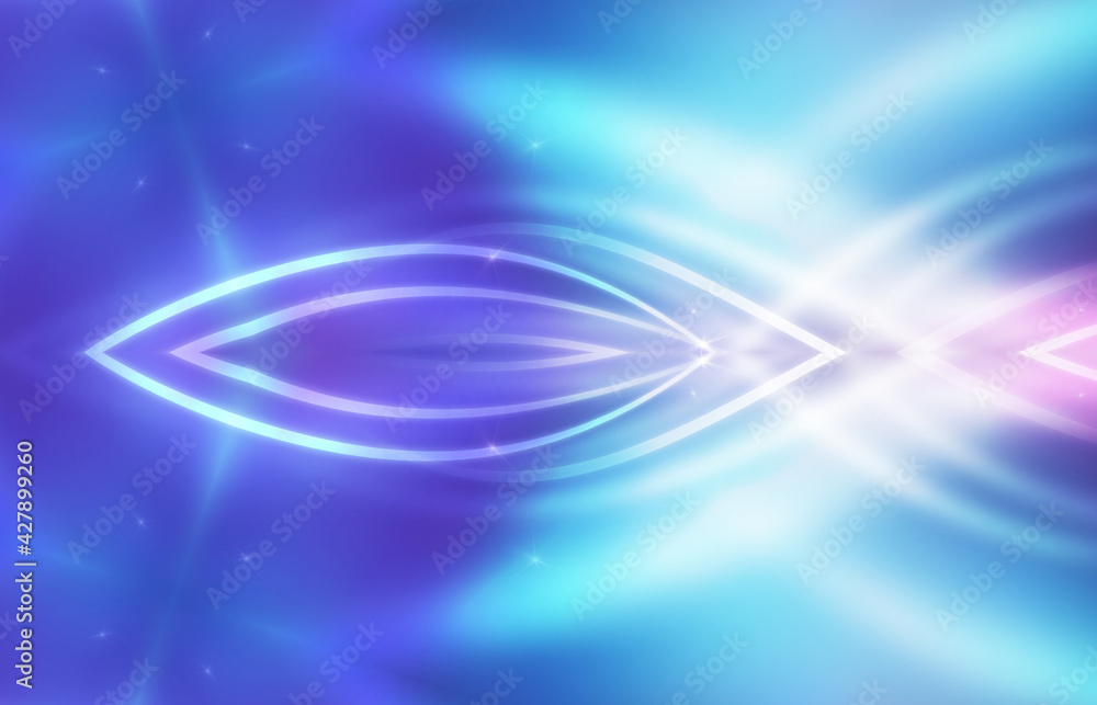 Fototapeta premium Empty futuristic, abstract background with ultraviolet geometric lines, waves. Neon glow. Light spots.