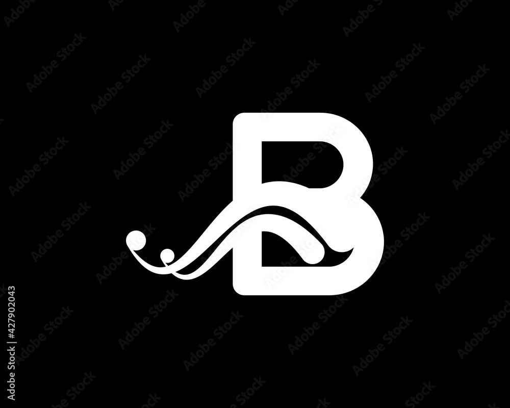 Corporation Letter B Logo With Creative Swoosh Liquid Icon in Black Color, Vector Template Element Corporation Letter B Logo With Creative Swoosh Liquid Icon in Black Color, Vector Template Element