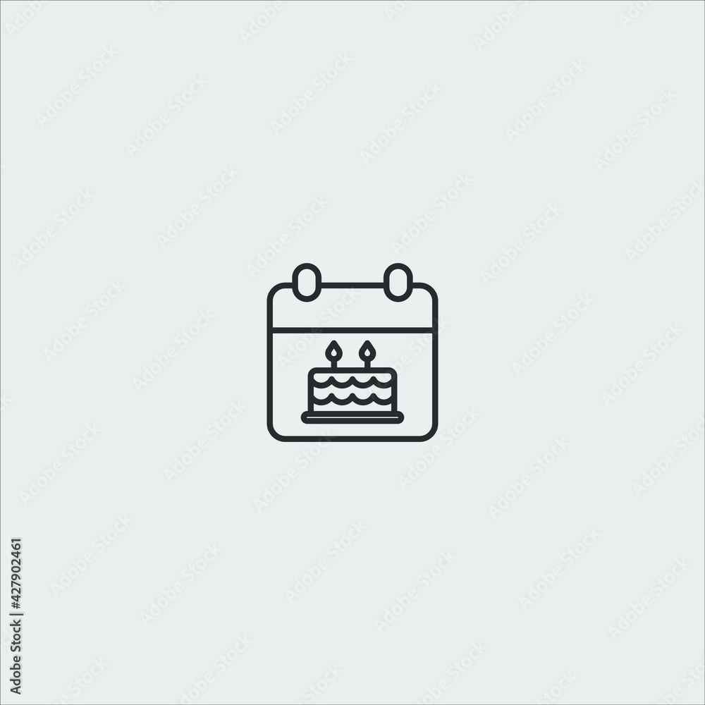 happy birthday, icon vector icon.Editable stroke.linear style sign for use web design and mobile apps,logo.Symbol illustration.Pixel vector graphics - Vector happy birthday, icon vector icon.Editable stroke.linear style sign for use web design and mobile apps,logo.Symbol illustration.Pixel vector graphics - Vector