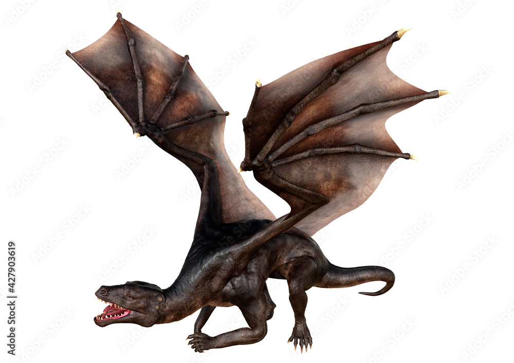 Fototapeta premium 3D Rendering Fairy Tale Dragon on White