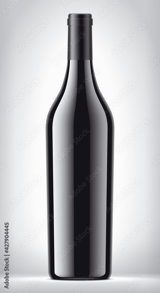 Non-transparent Bottle on background with Black Foil. Non-transparent Bottle on background with Black Foil.