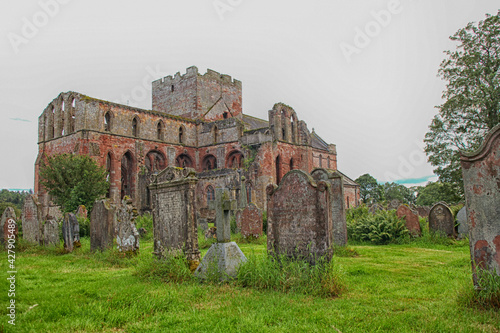 Medieval priory and tombstones in England