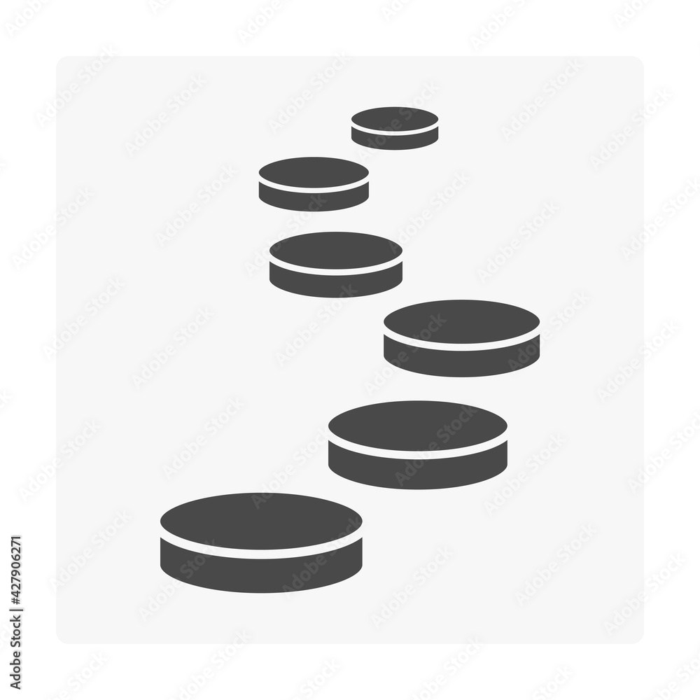 Round brick or block vector icon. That stone, rock or concrete for landscape by paving in outdoor, park, yard or garden to create pavement floor, path, walkway or pathway. Also for sidewalk or road. Round brick or block vector icon. That stone, rock or concrete for landscape by paving in outdoor, park, yard or garden to create pavement floor, path, walkway or pathway. Also for sidewalk or road.
