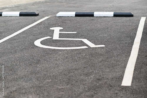 Handicapped parking spaces. © sarawutnirothon