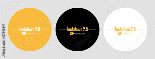 Lockdown Stamps. Covid-19. Flat vector logo.