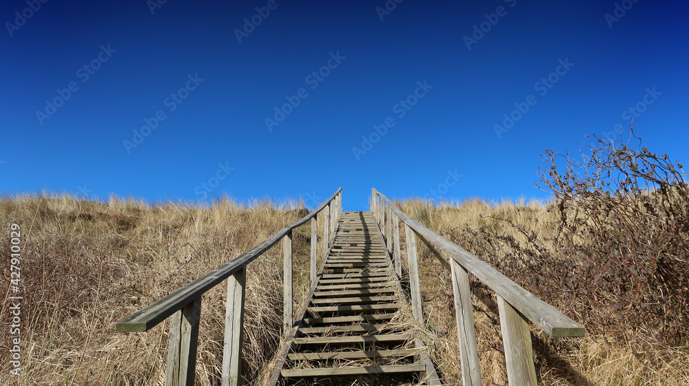 wooden stairs to the beach