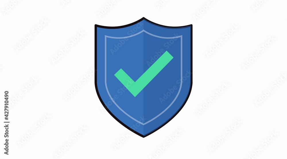 Shield protection icon. Vector isolated design logo of a shield Shield protection icon. Vector isolated design logo of a shield