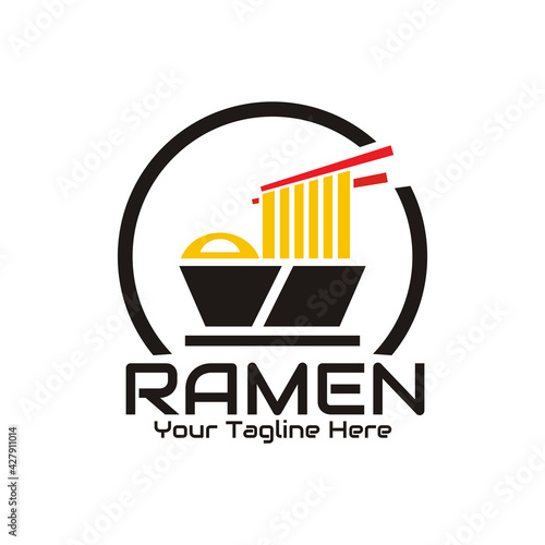 illustration vector graphic of fast food ramen taken with chopsticks from the package, perfect for noodle, food, restaurant, resto, cafe, etc.