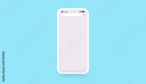 White smartphone vector illustration - Unbranded mobile phone on light blue background.