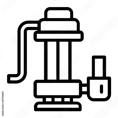 Sump pump Concept, submersible pump or dewatering pump  Vector Icon Design, fluid and gravity direct lift Pump Symbol, Electrical energy into hydraulic energy machine converter stock illustration