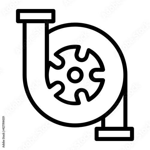 propeller or turbine inside section view with electric motor Concept Vector Icon Design, fluid and gravity direct lift Pump Symbol, Electrical energy into hydraulic energy machine conve