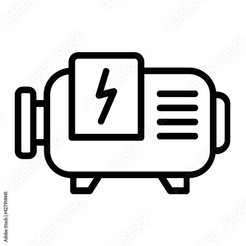 Electric Motor Concept Vector Icon Design, fluid and gravity direct lift Pump Symbol on White background, Electrical energy into hydraulic energy machine converter stock illustration