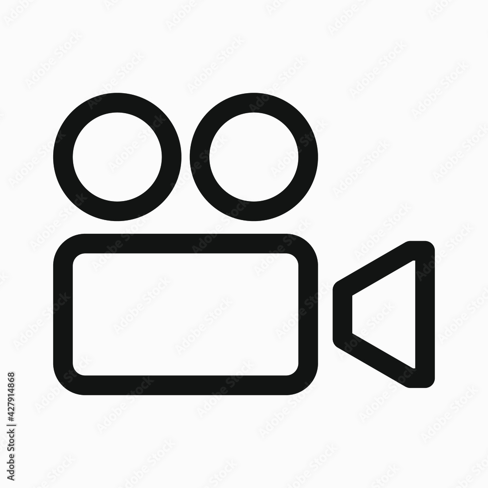 Video recorder icon outline illustration isolated on white background. Video camera. Video recorder icon outline illustration isolated on white background. Video camera.