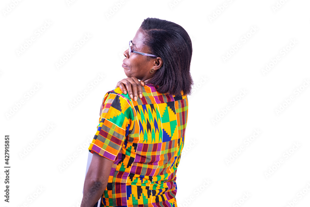 rear view of an adult woman wearing glasses. rear view of an adult woman wearing glasses.