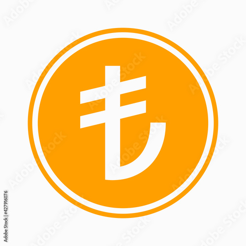 Turkish lira icon. Turkish currency symbol. Vector illustration. Coin symbol.