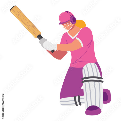 woman playing cricket