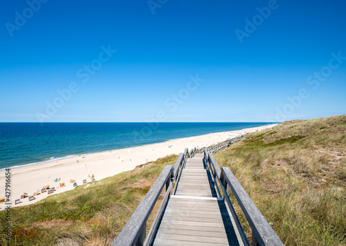 Fotografia Path to the beach on the island of Sylt, Schleswig-Holstein, Germany