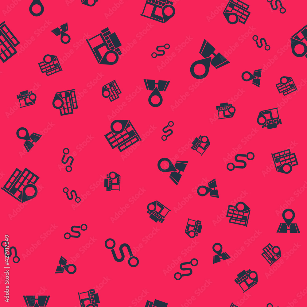 Set Route location, Location with store, house and on seamless pattern. Vector Set Route location, Location with store, house and on seamless pattern. Vector