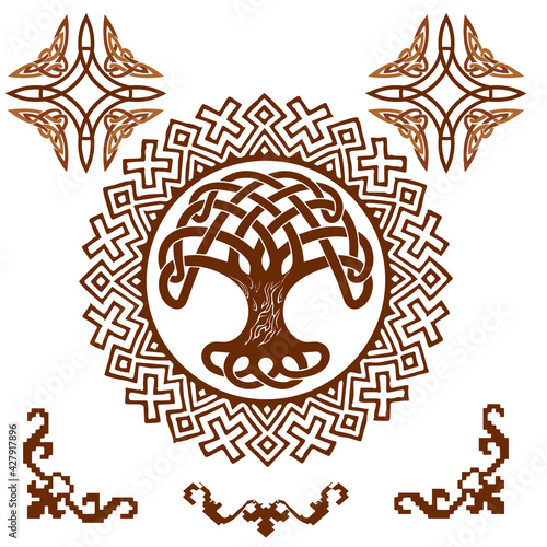 vector ornament patterns in the Slovenian style