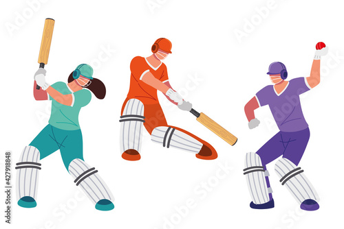 cricket players set