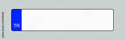 The license plate of Turkey. Vehicle registration plates frame vector isolated. Turkish car number plate template.