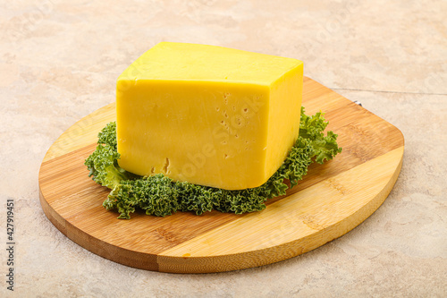 Yellow tilsiter cheese dairy product photo