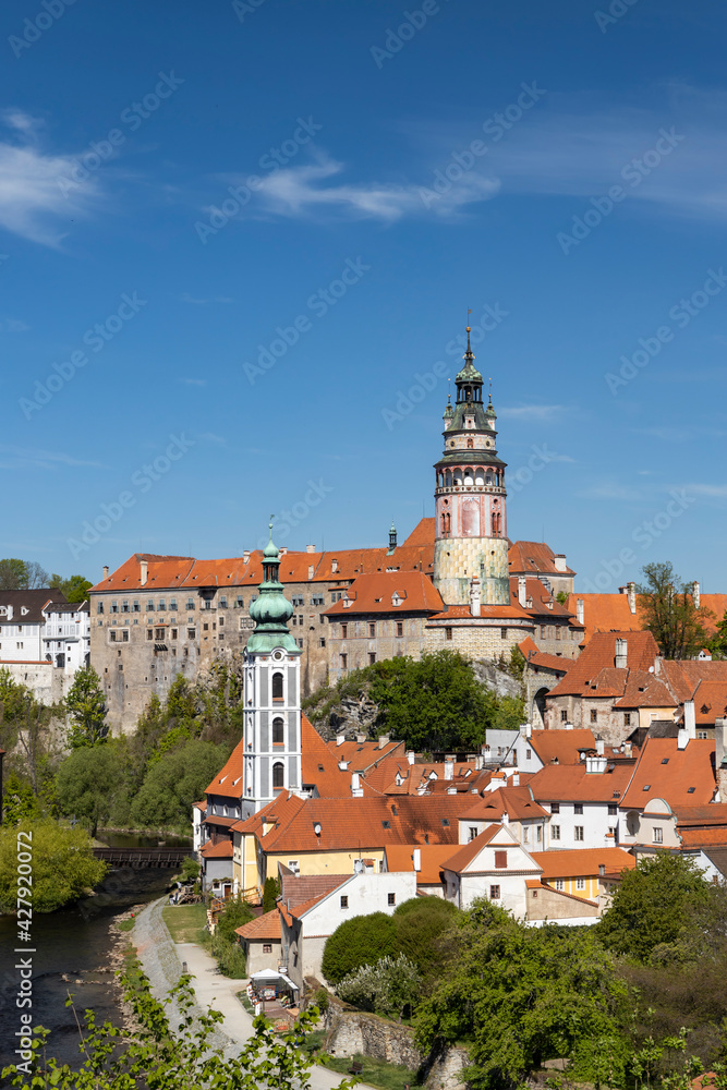 View of the town and castle of Czech Krumlov, Southern Bohemia, Czech Republic View of the town and castle of Czech Krumlov, Southern Bohemia, Czech Republic