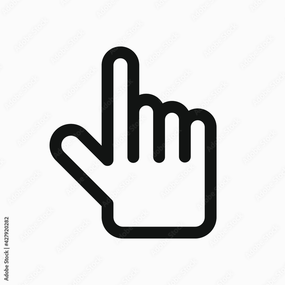 Hand pointer. Clicking finger icon. Vector illustration. Hand pointer. Clicking finger icon. Vector illustration.