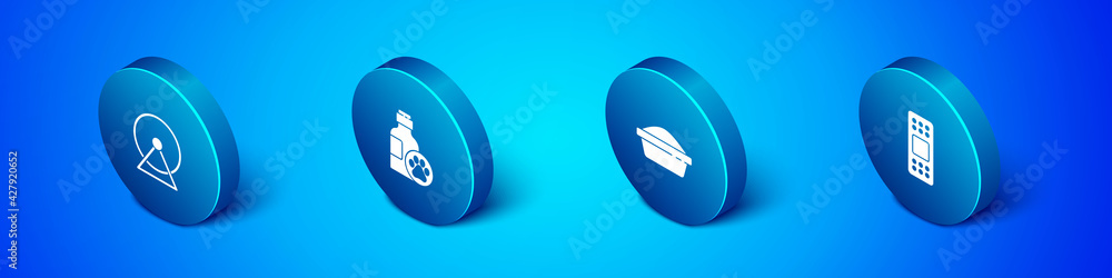 Set Isometric Hamster wheel, Pet food bowl, Bandage plaster and shampoo icon. Vector Set Isometric Hamster wheel, Pet food bowl, Bandage plaster and shampoo icon. Vector