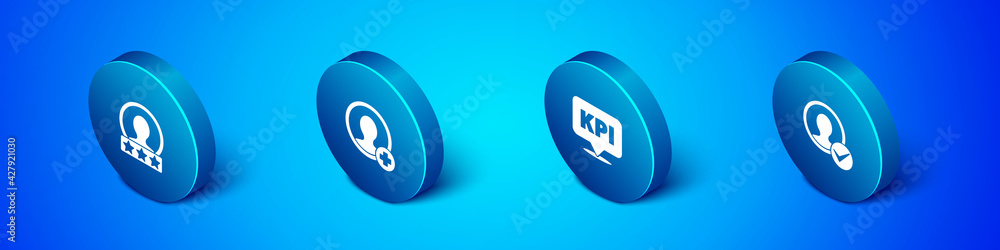 Set Isometric Create account screen, Key performance indicator, and icon. Vector Set Isometric Create account screen, Key performance indicator, and icon. Vector