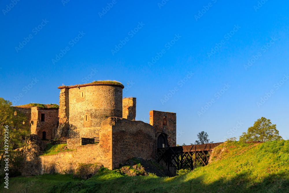 Ruins of Krakovec castle in Central Bohemia, Czech Republic