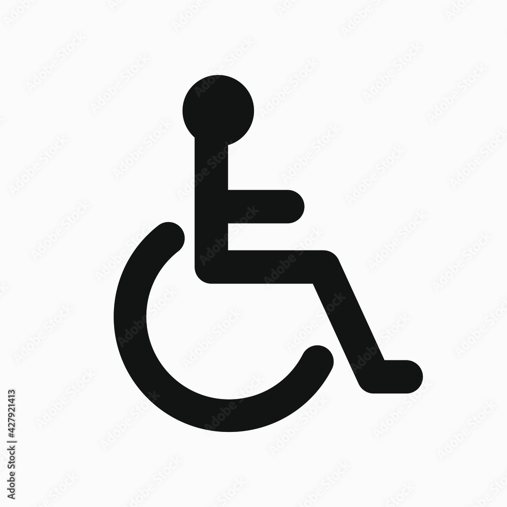 Wheelchair vector icon. Disabled person pictogram. Handicap symbol. Wheelchair vector icon. Disabled person pictogram. Handicap symbol.