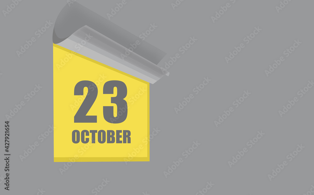 october 23. 23-th day of the month, calendar date. Gray numbers in a yellow window, on a solid isolated background. Spring month, day of the year concept october 23. 23-th day of the month, calendar date. Gray numbers in a yellow window, on a solid isolated background. Spring month, day of the year concept