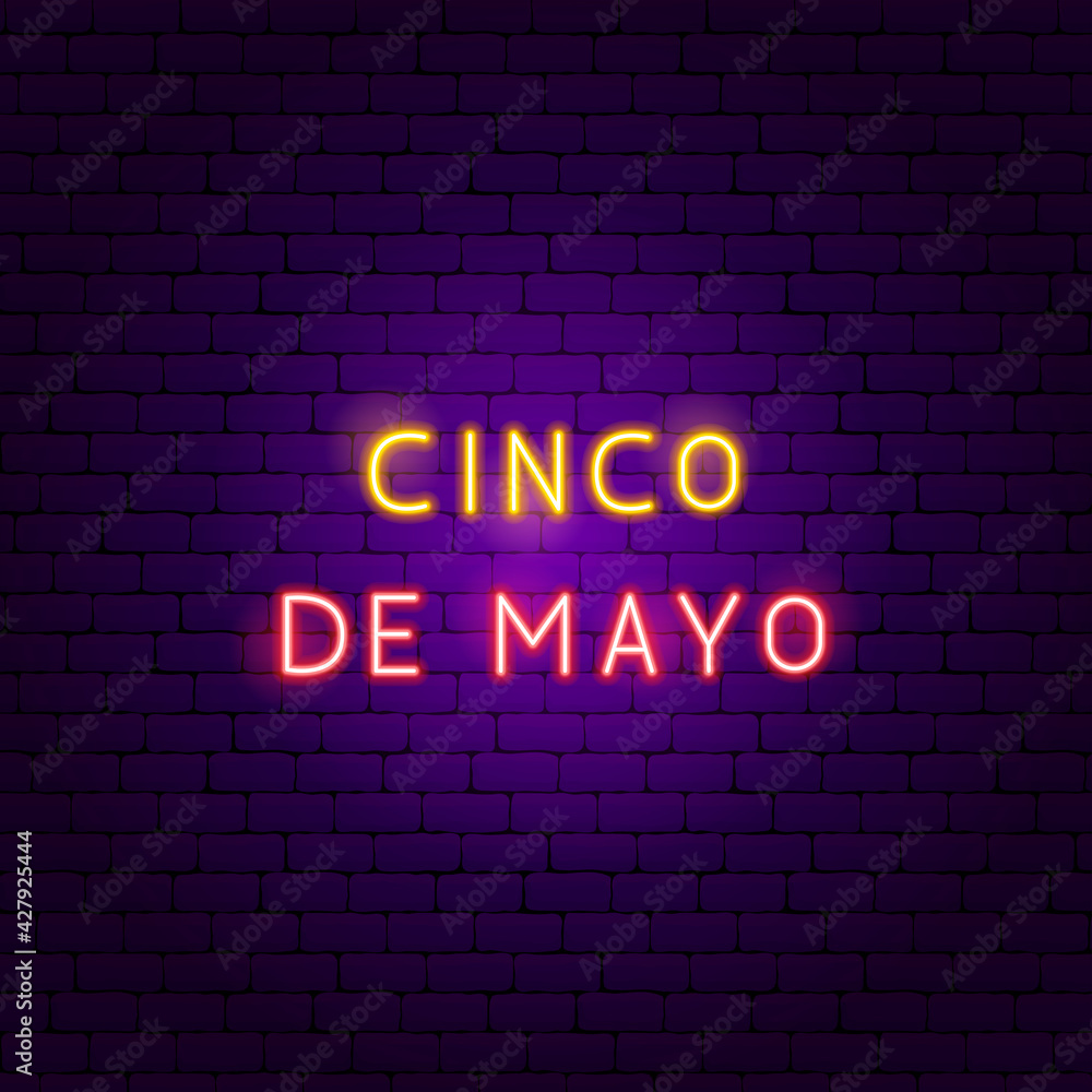 Cinco de Mayo Neon Text Cinco de Mayo Neon Text