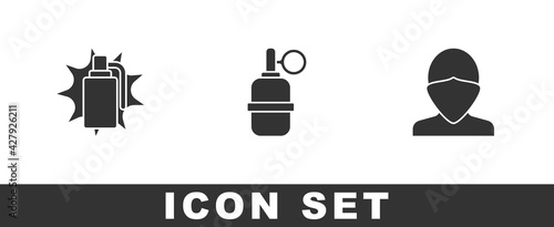 Set Hand grenade, and Vandal icon. Vector