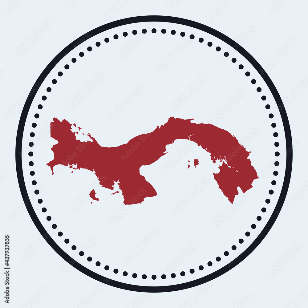 Panama round stamp. Round logo with country map and title. Stylish minimal Panama badge with map. Vector illustration. Panama round stamp. Round logo with country map and title. Stylish minimal Panama badge with map. Vector illustration.