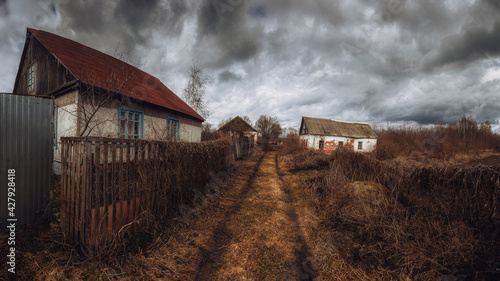 Gloomy morning in the village