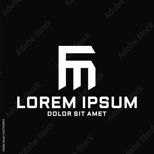 Creative, simple and elegant Initial letter FM logo template in flat design monogram illustration