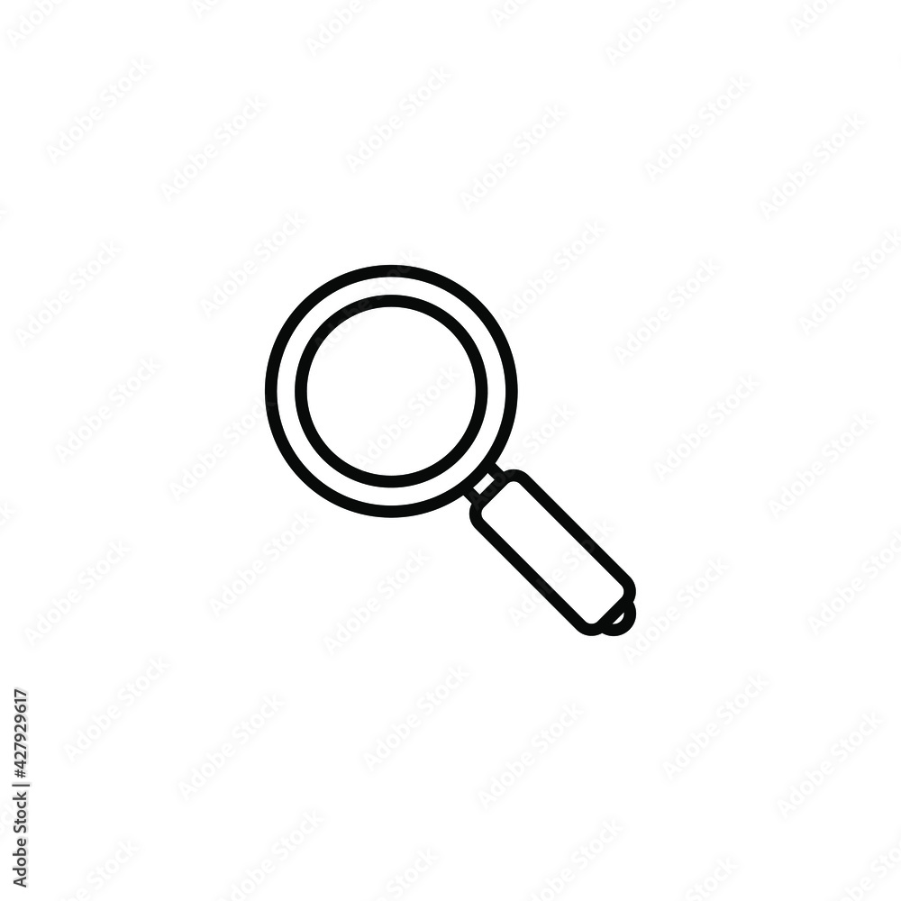Search icon. Magnifying glass icon, vector magnifier or loupe sign. Search icon. Magnifying glass icon, vector magnifier or loupe sign.
