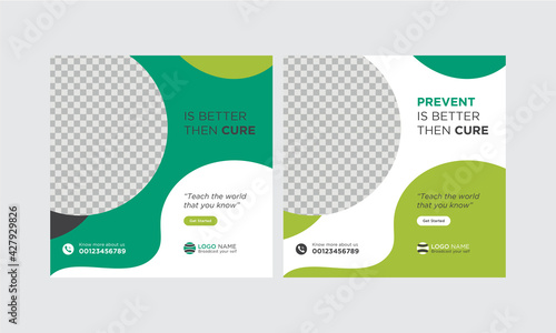 Business Social Media Layouts with  Green Accents tempalte