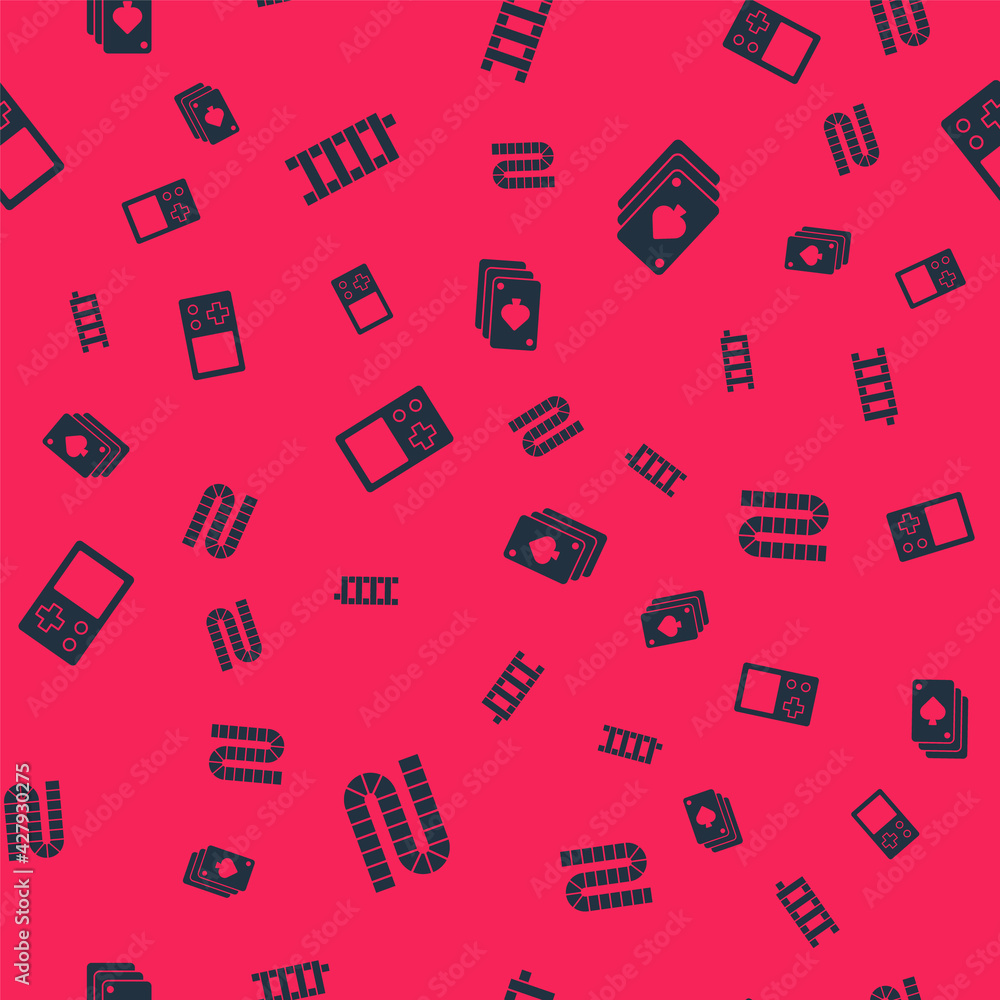 Set Board game, Mahjong pieces, Tetris and Playing cards on seamless pattern. Vector Set Board game, Mahjong pieces, Tetris and Playing cards on seamless pattern. Vector