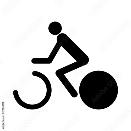 Bike and rider isolated icon on white background