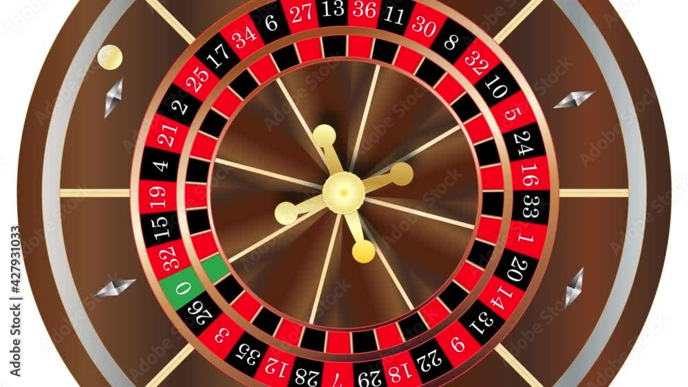 Moving Casino Roulette Wheel Close Up With A Spinning Ball