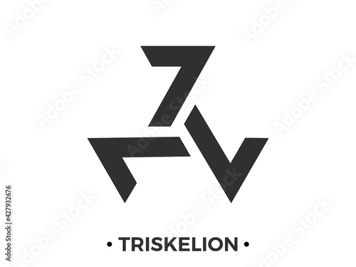 Triskelion Celtic Symbol. Triple spiral. Isolated on white background. Vector illustration