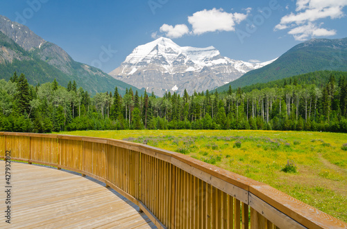 Fragment of a view point in Mount Robson Visitor Center, Jasper, Alberta, Canada.